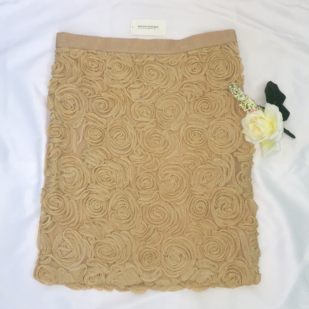 Gold Floral Skirt